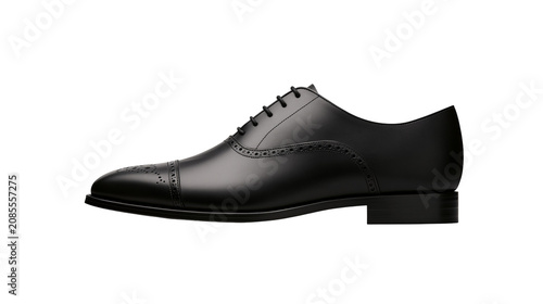 Obraz na plátně Black Leather Oxford Brogue Dress Shoe