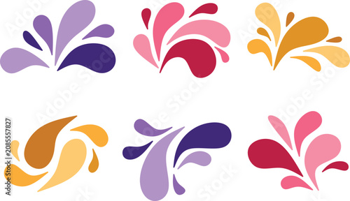 Photos water drop splash multicolor set vector
