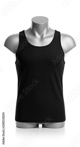 Plain Black Tank Top on a Mannequin.