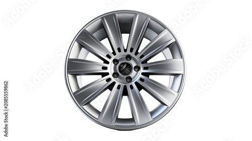 Canvastavla Silver alloy car wheel with multi-spoke design
