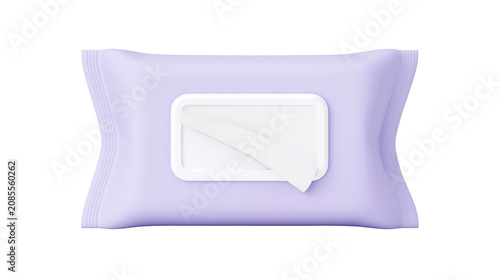 Foto Purple wet wipes package with open flap