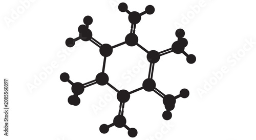 Benzene molecule silhouette on a white background a chemical structure diagram