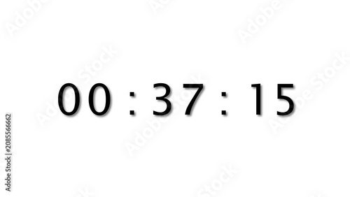 Fotografie Digital timer shows elapsed time in hours minutes and seconds counting