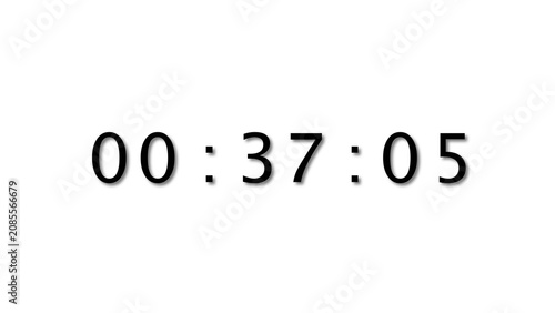 Tableau sur toile Digital timer shows elapsed time in hours minutes and seconds counting