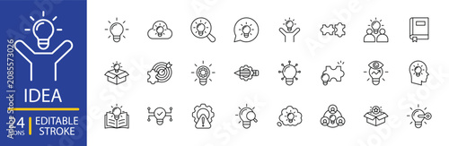 Idea Icon Set Editable Stroke