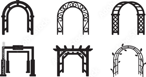 Fotografie Six different decorative garden arch styles illustration Vector