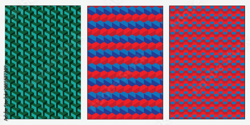 Abstract 3D optical illusion geometric pattern background