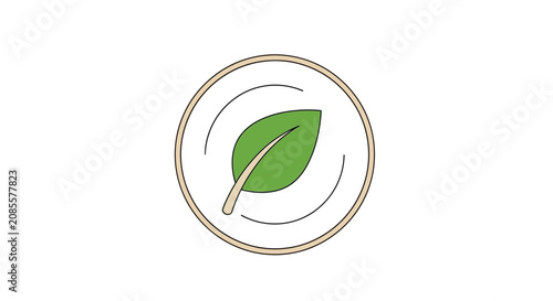 Green leaf in a circle.