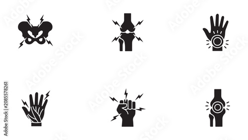 Photos Human Joint Pain and Inflammation Medical Icon Set