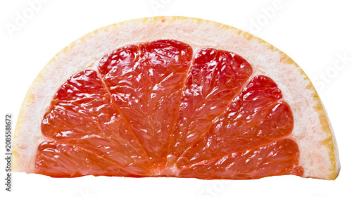 Fotografía Grapefruit slice with juicy segments and white pith