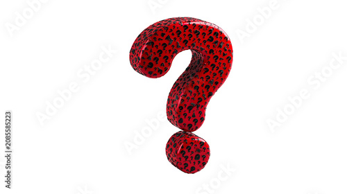 Canvastavla Red Question Mark Symbol with Black Question Mark Pattern