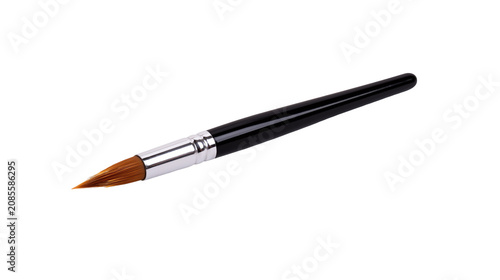 Tableau sur toile Black handle paintbrush with silver ferrule and brown bristles