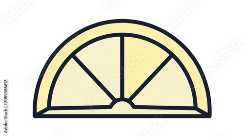 Lemon slice graphic with dark outline