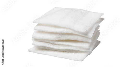 Fotografie Stack of white sterile gauze pads