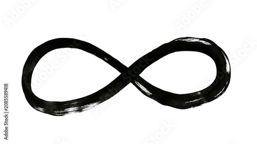 Foto Black ink brush stroke infinity symbol