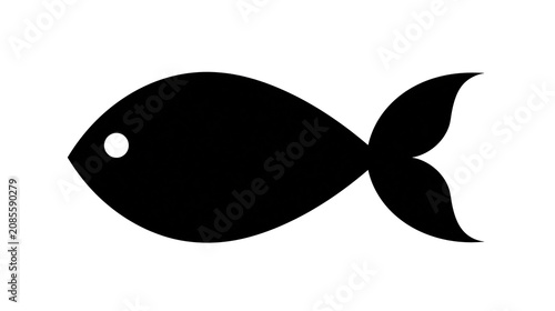 Photography Black silhouette of a fish with a white eye