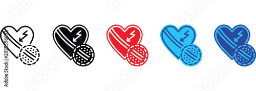 фотографія Pericardial Inflammation banner web icon line outline color vector illustration