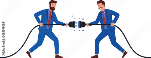 Vászonkép Business partnership connection concept vector illustration featuring two busine