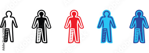 Billede på lærred Monoplegia banner web icon line outline color vector illustration