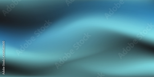 Blurred background of black blue waves with grainy texture