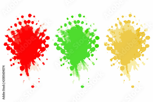 Foto paint splatter trio on white background red