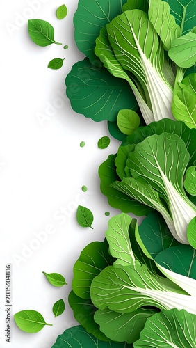 Fresh green leafy vegetable bunch closeup.