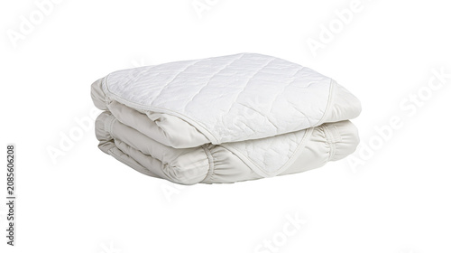Photos Quilted white mattress protector folded