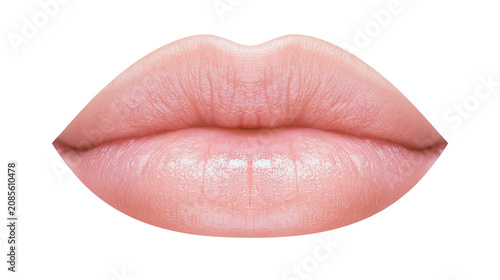 Картината върху платно Full lips with natural pink color and soft texture