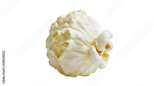 Foto Fluffy white popcorn kernel with golden brown spots