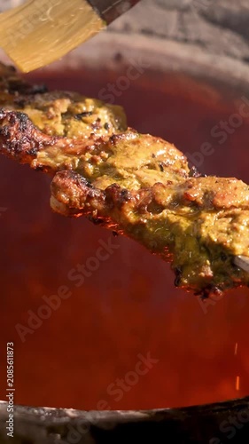 Tangdi Kebab Grilling in Tandoor Video with Butter Basting