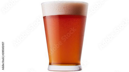 Φωτογραφία Amber ale beer in pint glass with frothy head