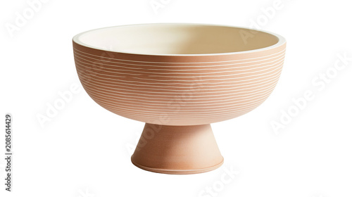 Photos Pedestal fruit bowl with horizontal line pattern
