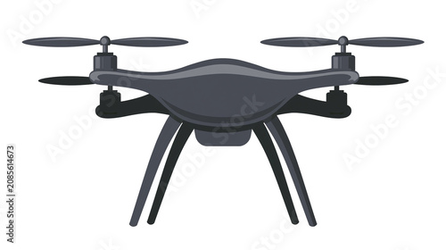 Tableau sur toile Dark grey quadcopter drone with four propellers and landing gear