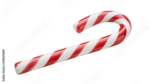 Red and white striped candy cane curved shape