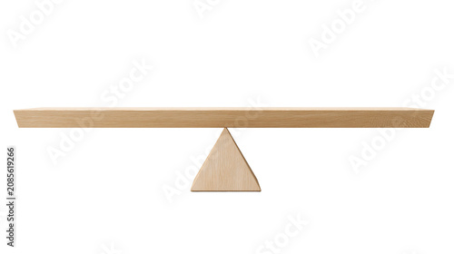 Photography Wooden seesaw with triangular base