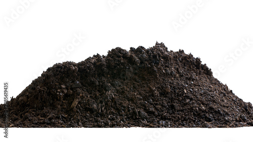 Fotografija Pile of dark compost soil with organic debris