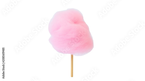 Tableau sur toile Pink fluffy cotton candy on wooden stick
