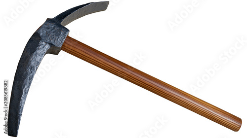 Obraz na płótnie Metal pickaxe with wooden handle