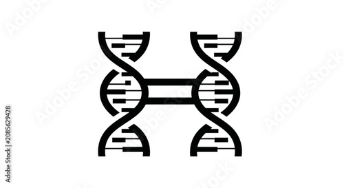 Minimalist DNA double helix structure vector icon.
