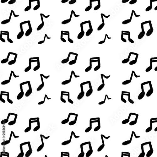 Tableau sur toile A hand drawn illustration of a musical notation background using crayons in a flat design style