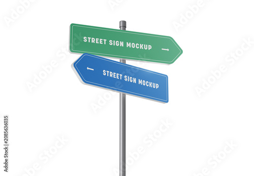 Double Directional Arrow Sign Mockup