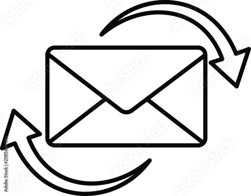 Photography Circular email with bidirectional arrow loops envelope