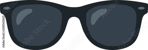 Obraz na plátně Black Wayfarer Sunglasses, Classic Style, Eyewear Accessory, Isolated on White