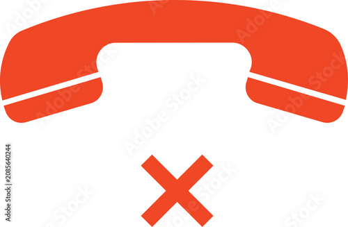Photos Red telephone receiver crossed out with bold red x