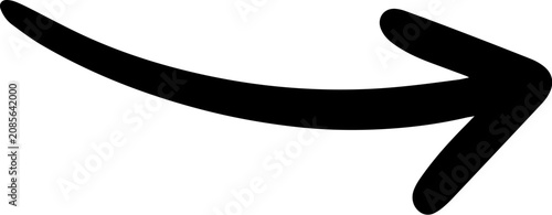 Curved arrow icon. hand drawn arrow vector icon.