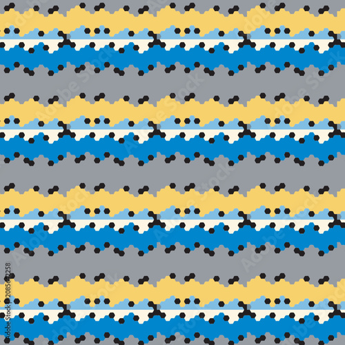 Abstract blue and yellow hexagon geometric pattern EPS vector background