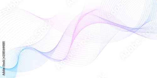 White wave curve lines banner background design. Abstract soft wave lines dynamic flowing purple and blue isolated background. Vector Illustration of the pink pattern of lines. stripes on white.