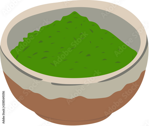 vector illustration of a bowl of fresh green salad