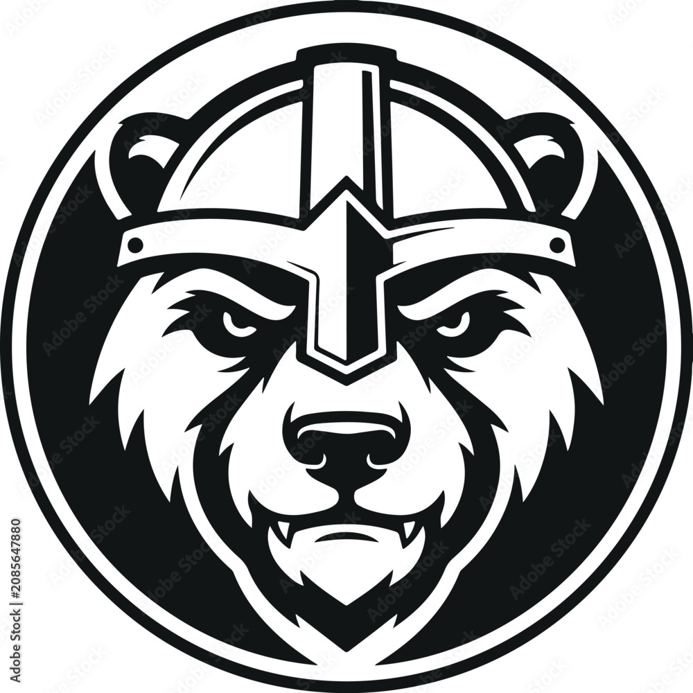Fototapeta premium Viking Bear Warrior Mascot Logo Vector