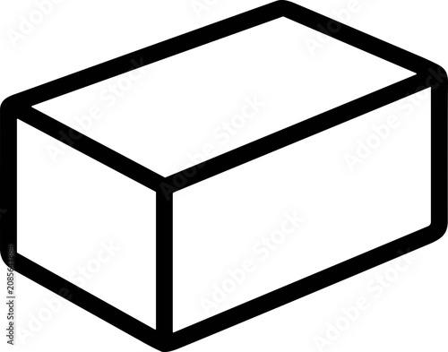 Isometric Brick Outline Icon, Simple 3D Building Material Vector